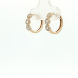 10 Karat Yellow Gold Hinged Hoop Earrings 60 Lab Grown Diamonds=.33 Carat