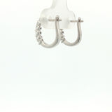 10 Karat White Gold Hinged Hoop Earrings 10 Lab Grown Diamonds=.25 Carat