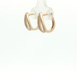 10 Karat Yellow Gold Hinged Hoop Earrings 52 Lab Grown Diamonds=.20 Carat