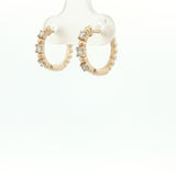 10 Karat Yellow Gold Hinged Hoop Earrings 6 Lab Grown Diamonds=.22 Carat