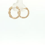 10 Karat Yellow Gold Hinged Hoop Earrings 6 Lab Grown Diamonds=.22 Carat
