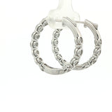 10 Karat White Gold 22 Lab Grown Diamonds=3 Carat Hoop Earrings