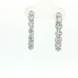 10 Karat White Gold 22 Lab Grown Diamonds=3 Carat Hoop Earrings