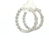 14 Karat White Gold 24 Lab Grown Diamonds=2 Carat Hoop Earrings