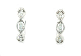 DIAMOND EARRINGS

10 Karat White Gold 18 Lab Gold Diamonds = .15 Carat Twist Hoop Earrings