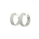 14 Karat White 72 Lab Grown Diamonds=2.65 Carat Hoop Earrings