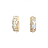14 Karat Yellow Gold 66 Lab Grown Diamonds=1.54 Carat Hoop Earrings