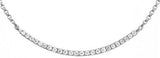 14 Karat White Gold 24 Diamonds= .12 Carat Curved Bar 18
