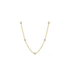 14 Karat Yellow Gold 11 Diamonds=1 Carat IJ, SI1-2 Station Necklace with Lobster Clasp Adjustable Length 16-18"