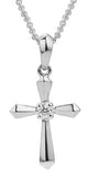 DIAMOND PENDANTS
Brand: ARTISTRY, LTD.
14 Karat White Gold 1 Diamond= .03 Carat Cross Pendant with 16-18