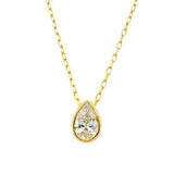 DIAMOND PENDANTS
Brand: ZENSTAR JEWELRY LLC
14 Karat Yellow Gold 1 Pear Lab Grown Diamond=.53 Carat GH VS Bezel Solitaire Pendant with Chain