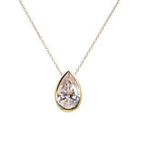 DIAMOND PENDANTS
Brand: ZENSTAR JEWELRY LLC
14 Karat Yellow Gold Pear Lab Grown Diamond=3 Carat GH VS Bezel Solitaire Pendant with Chain
