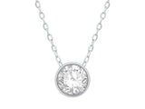 DIAMOND PENDANTS
14 Karat White Gold Lab Grown Diamond=.53 Carat EF VS Bezel Round Solitaire Pendant with Chain