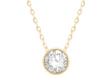 DIAMOND PENDANTS
14 Karat Yellow Gold Lab Grown Diamond=.53 Carat EF VS Bezel Round Solitaire Pendant with Chain