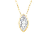 DIAMOND PENDANTS
14 Karat Yellow Gold Lab Grown Diamond=1 Carat EF VS Marquise Solitaire Pendant with Chain