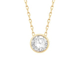DIAMOND PENDANTS
14 Karat Yellow Gold Lab Grown Diamond=1.03 Carat EF VS Bezel Round Solitaire Pendant with Chain