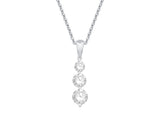 DIAMOND PENDANTS
14 Karat White Gold 3 Lab Grown Diamonds=1.57 Carat EF VS Graduating Pendant with Chain