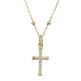 14 Karat Yellow 9 Diamonds=.08 Carat GH SI Cross Beaded 15