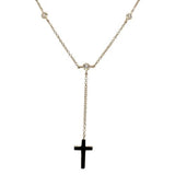 14 Karat Yellow 3 Diamonds=.05 Carat GH SI Drop Cross 15