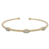 10 Karat Yellow 9 Diamonds=.25 Carat GH SI Cuff Bracelet