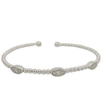 10 Karat White 9 Diamonds=.26 Carat GH SI Cuff Bracelet