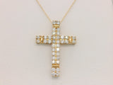 10 Karat Yellow Gold 36 Lab Grown Diamonds=1 Carat FG VS Cross with Chain
