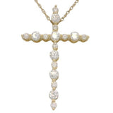 10 Karat Yellow Gold 17 Lab Grown Diamonds=1 Carat FG VS Cross with Chain