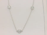 14 Karat White Gold 10 Lab Grown Diamonds=2 Carat FG VS Station Necklace