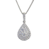 14 Karat White Gold 41Diamonds=0.57 Carat Pear Pendant - No Chain Included