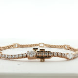 14 Karat Yellow Gold 72 Lab Grown Diamonds=4.02 Carat Bracelet Size 7.25"