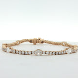 14 Karat Yellow Gold 72 Lab Grown Diamonds=4.02 Carat Bracelet Size 7.25"