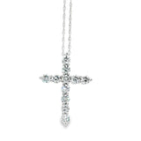 DIAMOND PENDANTS

14 Karat White Gold 11 Lab Grown Diamonds = 0.9 Carat Cross Pendant on 18" Chain