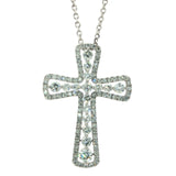 DIAMOND PENDANTS

14 Karat White Gold 94 Lab Grown Diamonds = 1.28 Carats Cross Pendant on 18" Chain