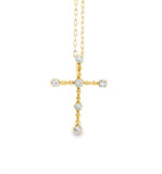 DIAMOND PENDANTS

10 Karat Yellow Gold 6 Lab Grown Diamonds = .13 Carat Cross Pendant on adjustable 18" Chain