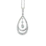 DIAMOND PENDANTS

10 Karat White Gold 44 Lab Grown Diamond=.41 Carat Open Pear Shaped Pendant with 18" Chain