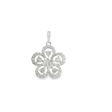18 Karat White Gold Center Diamond=.47 Carat 49 Round Diamonds =.58 Carat Floral Pendant Chain Not Included