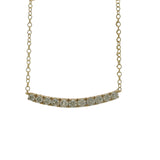 14 Karat Yellow Gold 11 Round Diamonds=.53 Carat Adjustable Necklace 16-18"