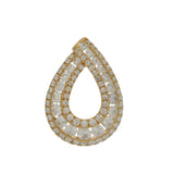 14 Karat Yellow Gold 80 Round Diamonds=1.01 Carats Open Pear Shaped Pendant Chain Not Included