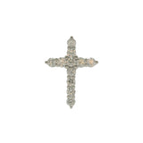 14 Karat White Gold 11 Round Diamonds=.26 Carat Cross Pendant Chain Not Included