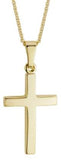 14 Karat Yellow Gold Solid Cross 18.5X12mm Pendant with 16-18" Chain