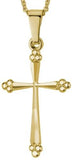 14 Karat Yellow Gold Botonee Cross Pendant 16-18" Chain