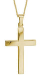 14 Karat Yellow Gold 24X16mm Cross Pendant with .9mm 16-18" Chain