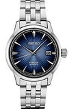 Men's Presage Automatic Stainless Steel Bracelet & 40mm Case Blue Dial Silver Tone Hands & Markers Date Window Water Resistance 50m