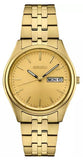 Men's Essentials 
 Quartz 
 Yellow Gold Tone Stainless Steel Bracelet & 36mm Case  
  Champagne Dial  
 Day/Date Window  
 Water Resistance 100m