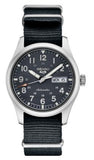Men's 5 Sports Automatic Stainless Steel 39mm Case Gray Dial Luminous Hands & Markers Gray Nylon Strap Water Resistance 100m