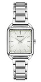 Ladies' Essentials Quartz 
Stainless Steel Bracelet & 26mm Square Case Silver-White Dial Water Resistance 50m