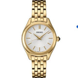 Ladies Quartz Yellow Gold Tone Bracelet & 29mm Case White Dial Gold Tone Hands & Markers Water Resistance 50m