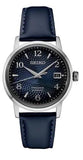 Men's Presage Automatic Stainless Steel 38mm Case Blue Dial Date Window Blue Leather Strap Water Resistance 50m