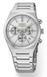 Mens Essentials Quartz Chronograph Stainless Steel Bracelet & 40mm Case Silver Tone Dial Hands & Markers Water Resistance 100m