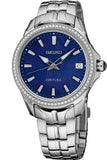 Ladies Coutura Quartz Stainless Steel Bracelet & 34mm Case Blue Dial Date Window LummiBrite Hands & Markers Water Resistance 100m